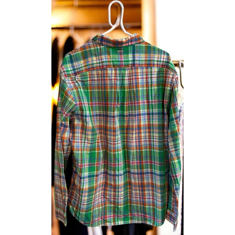 Y2k vibe 🚨Polo Ralph Lauren 🤑Madras Plaid‎ Button Down Shirt Retro Preppy